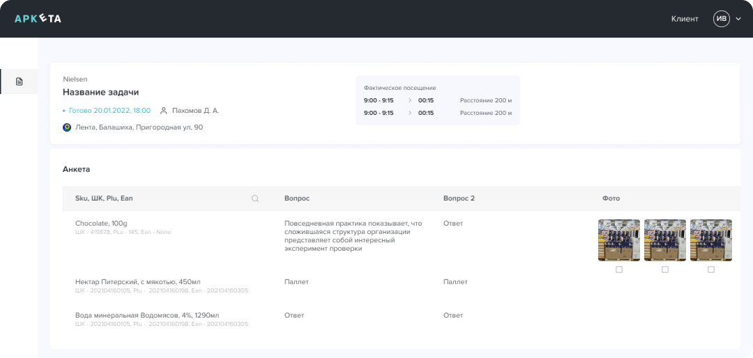 Просмотр задачи